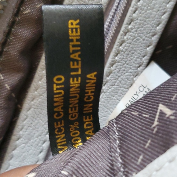 Vince camuto woman's large envelope leather gray silver purse shoulder b… - Picture 10 of 13